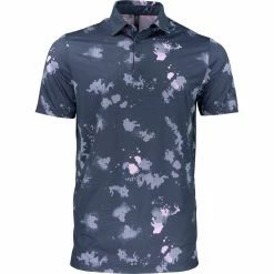 Adidas Splat Print Shirt Polo Short Sleeve Golf Apparel