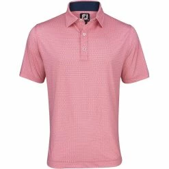 FootJoy Spiral Line Print Lisle Self Collar Polo Shirt Polo Short Sleeve Golf Apparel