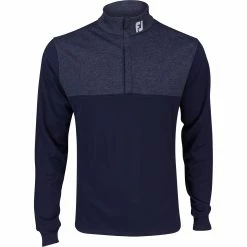 FootJoy Tour Logo Heather Yoke Half Zip Mid-Layer Outerwear Pullover Golf Apparel