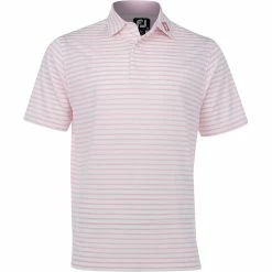 FootJoy Tour Logo Pro Dry Performance Lisle 2-Color Stripe Shirt Polo Short Sleeve Golf Apparel