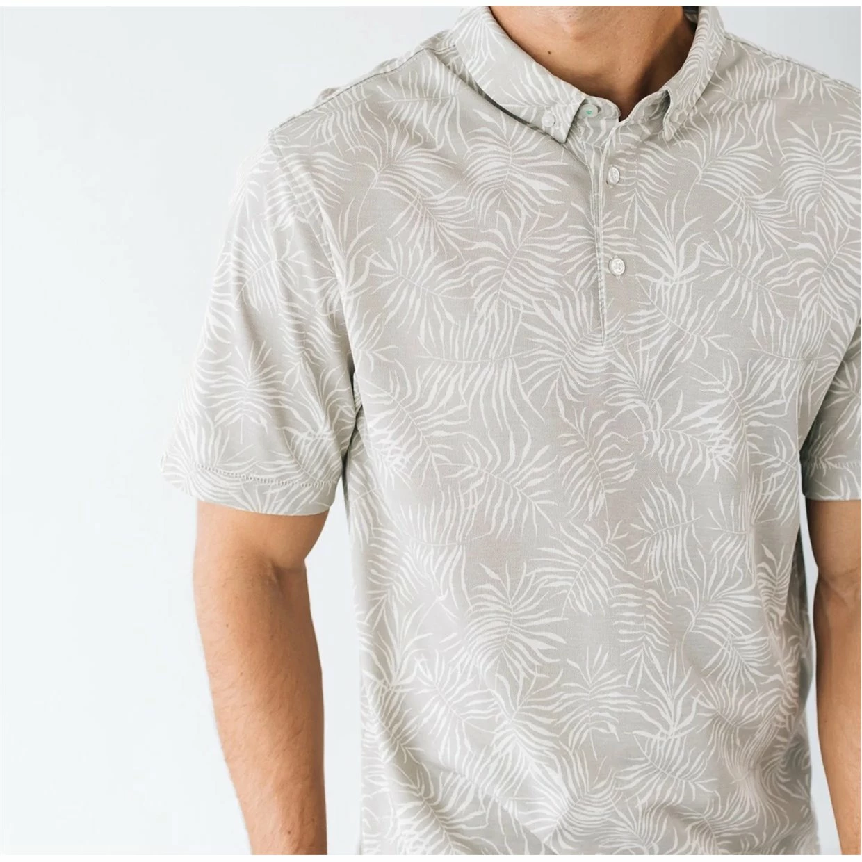 Linksoul Leaflet Print Oxford Shirt Polo Short Sleeve Golf Apparel 5 Linksoul Leaflet Print Oxford Shirt Polo Short Sleeve Golf Apparel - Image 3