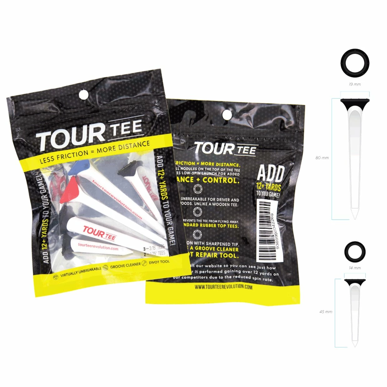 TOUR Tee Tour-Tee 3.15" & 1.75" Combo 5 Pack Golf Tees 3 TOUR Tee Tour-Tee 3.15" & 1.75" Combo 5 Pack Golf Tees
