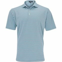 Turtleson Mark Stripe Oxford Performance Shirt Polo Short Sleeve Golf Apparel