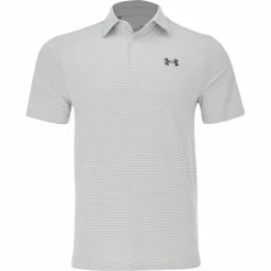 Under Armour T2 Green Trail Stripe Shirt Polo Short Sleeve Golf Apparel